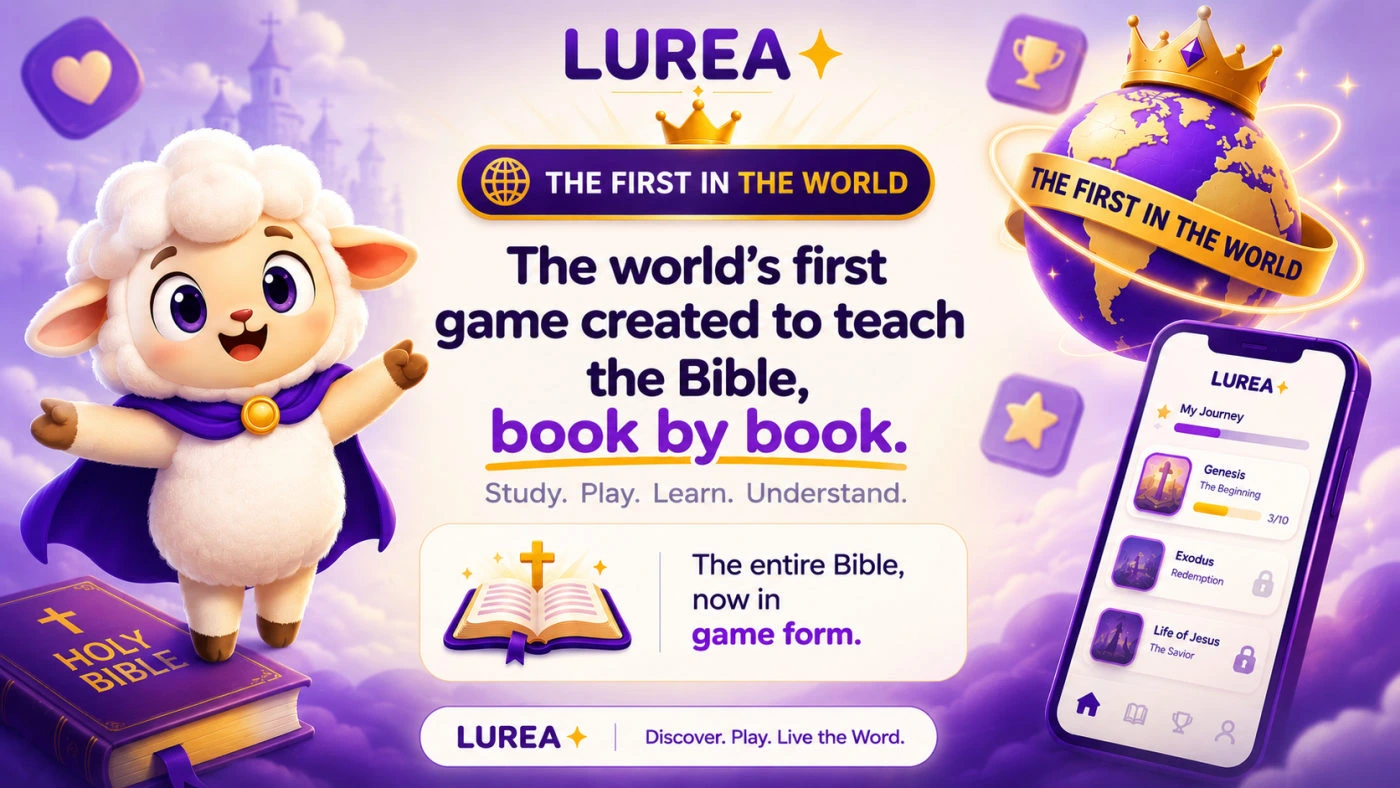 Lurea, the first game created to teach the Bible, book by book. Study, play, learn, understand.