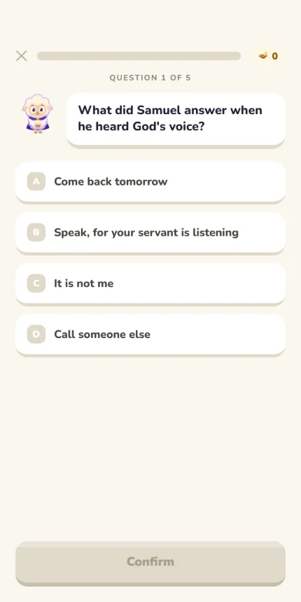 A question about Samuel, with four answers to choose from