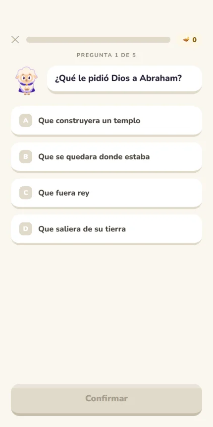 Una pregunta sobre Samuel, con cuatro respuestas para elegir
